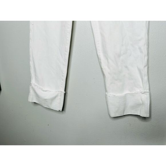 7 FOR ALL MANKIND White Cotton Blend Straight-Leg Cuffed Hems Pants Size 29 - Picture 7 of 13